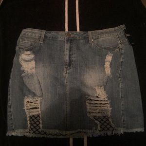 Skirt- short denim washed